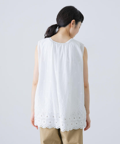 刺繡無袖套頭衫