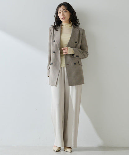 標誌後毛呢寬鬆褲