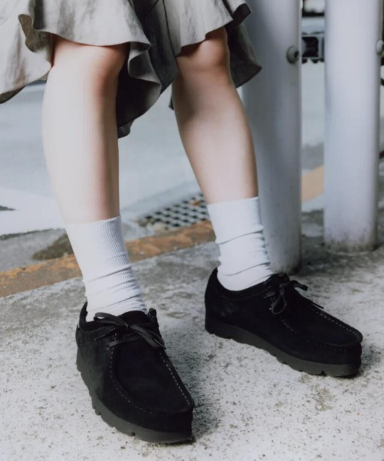 CLARKS/クラークス WALLABEE GTX 華萊士 GORE-TEX 女士靴子 牛皮 橡膠底