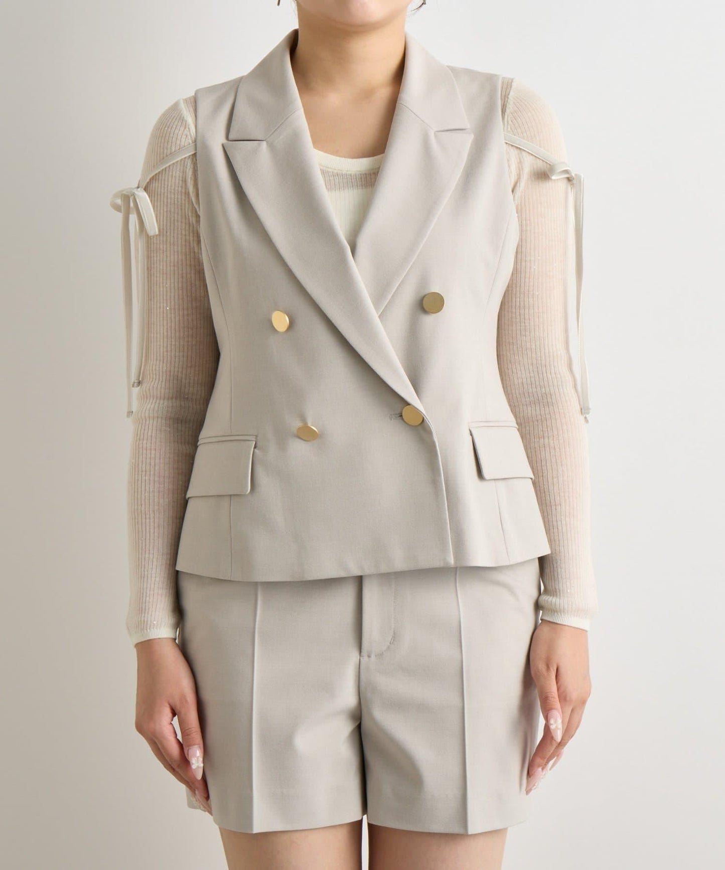 【套裝可·時尚可愛】T/R流行短款馬甲