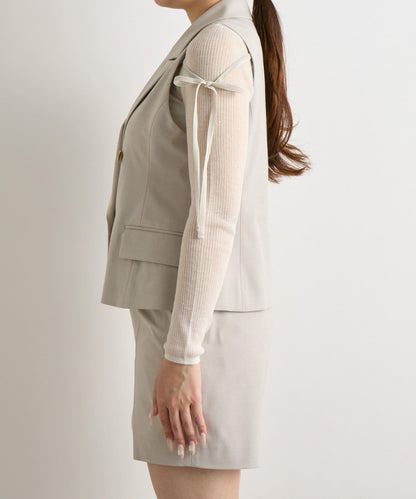 【套裝可·時尚可愛】T/R流行短款馬甲