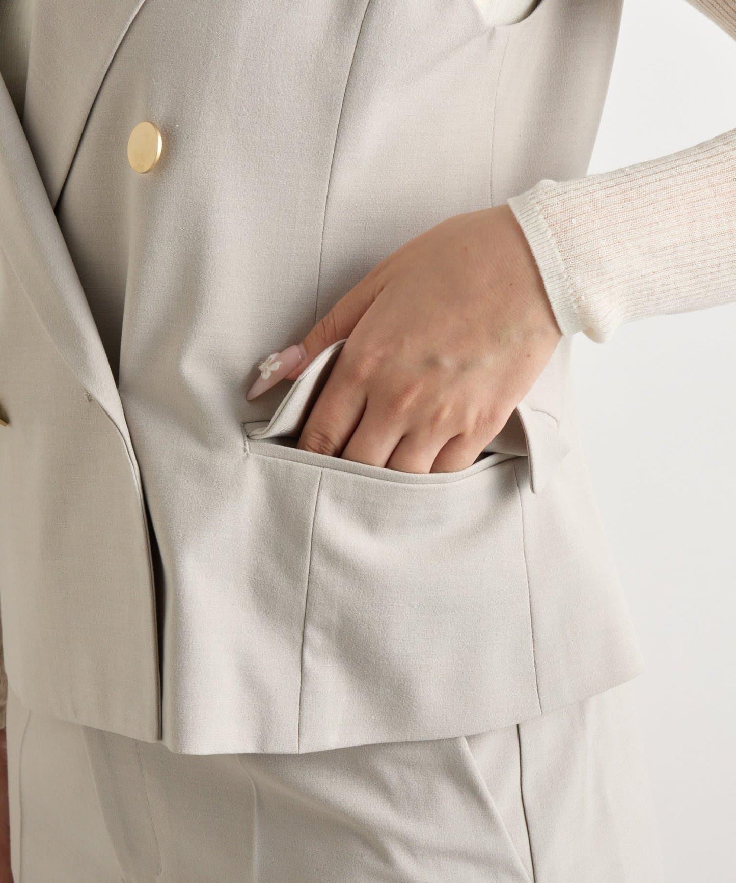 【套裝可·時尚可愛】T/R流行短款馬甲