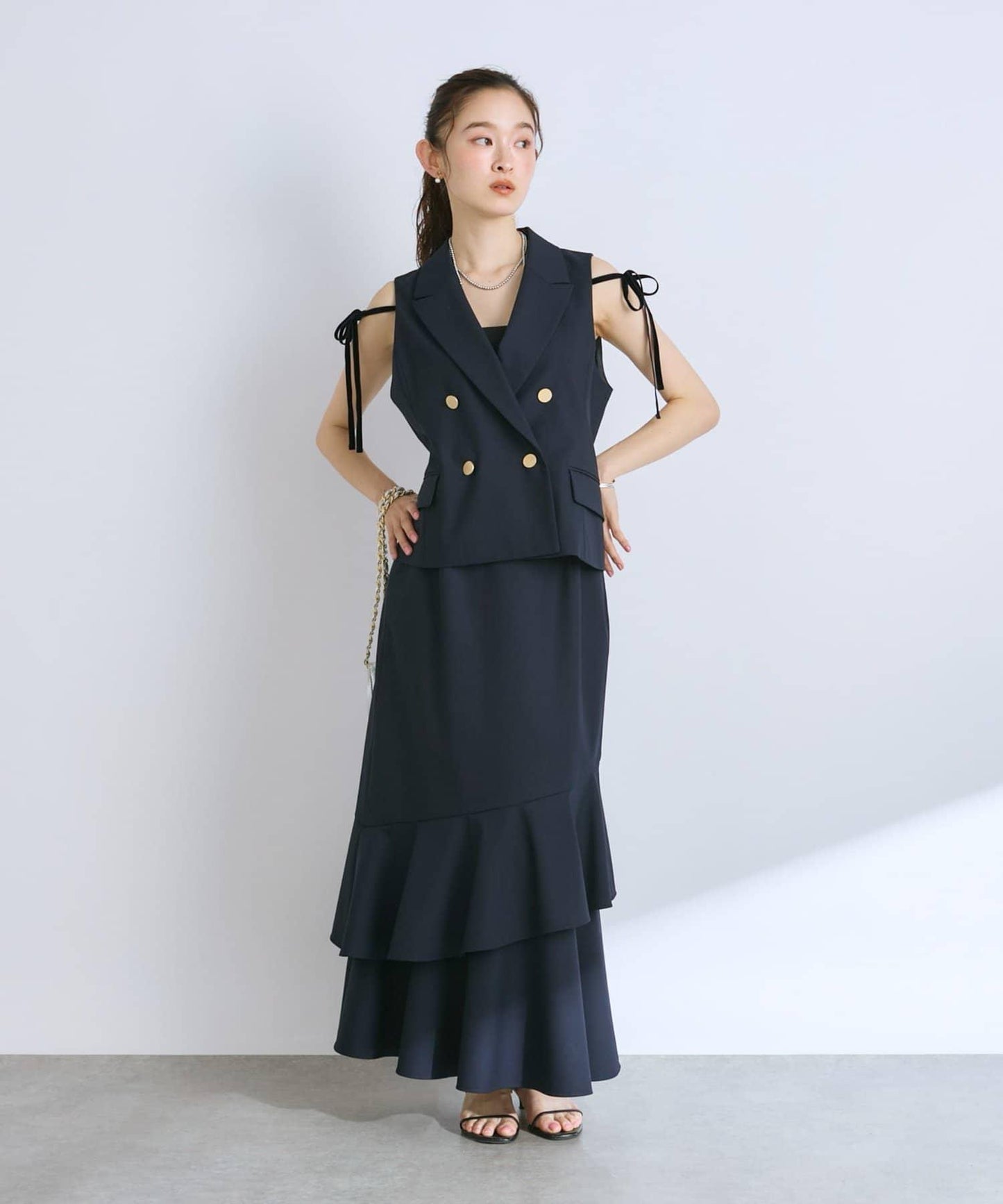 【La boutique BonBon】府綢不對稱美人魚裙