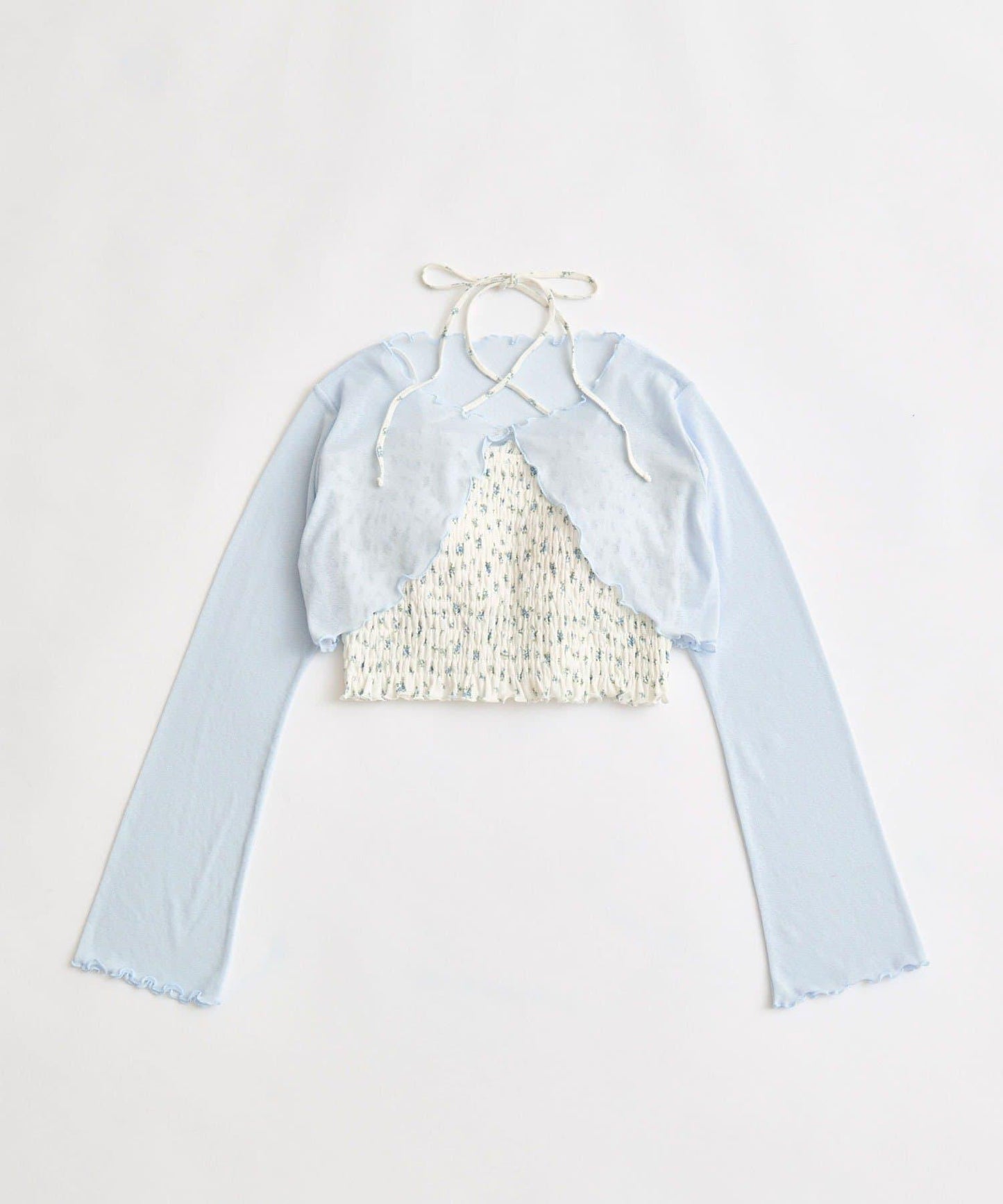 吊帶衫×短開衫套裝