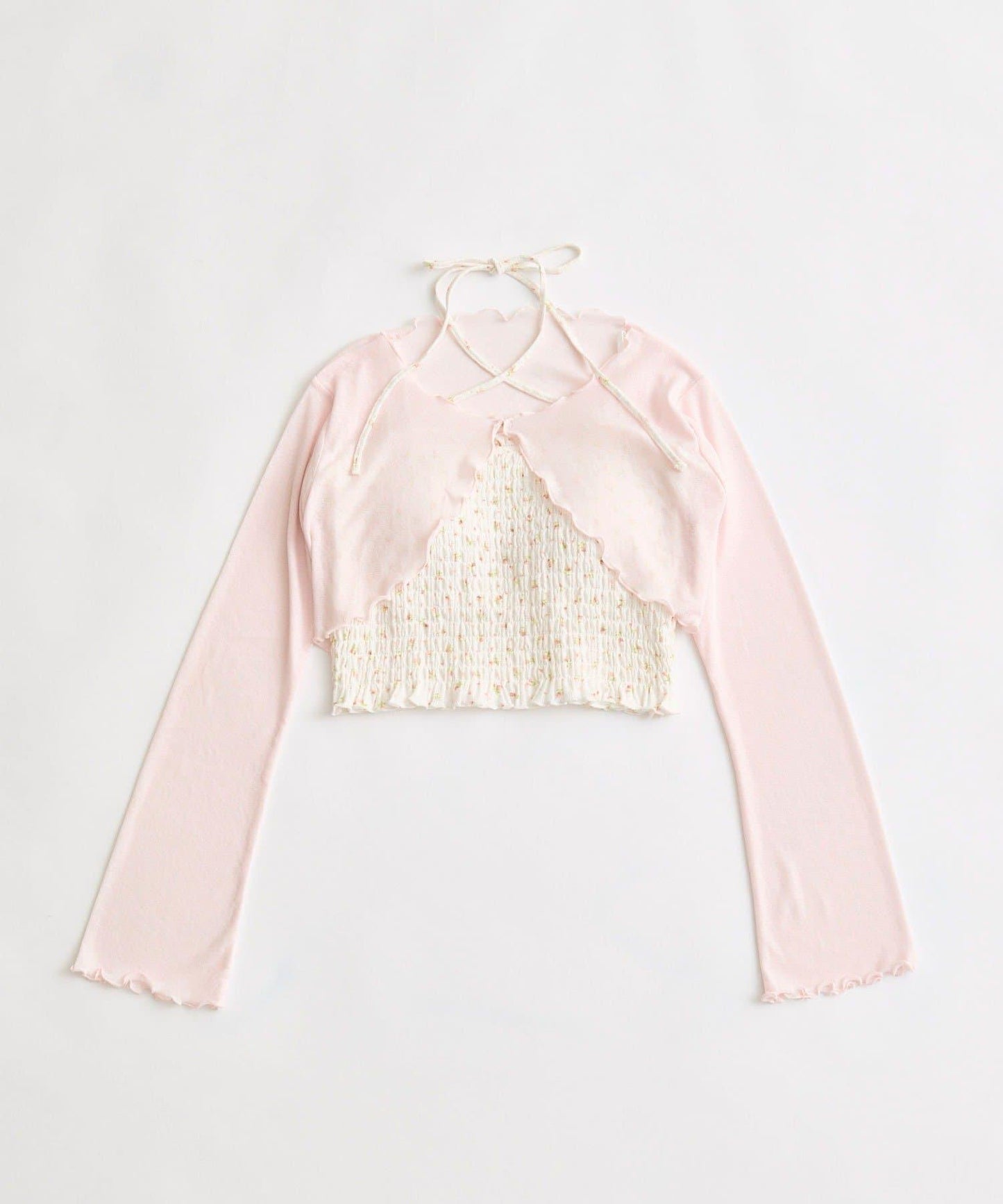 吊帶衫×短開衫套裝