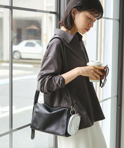 皮革方形肩揹包