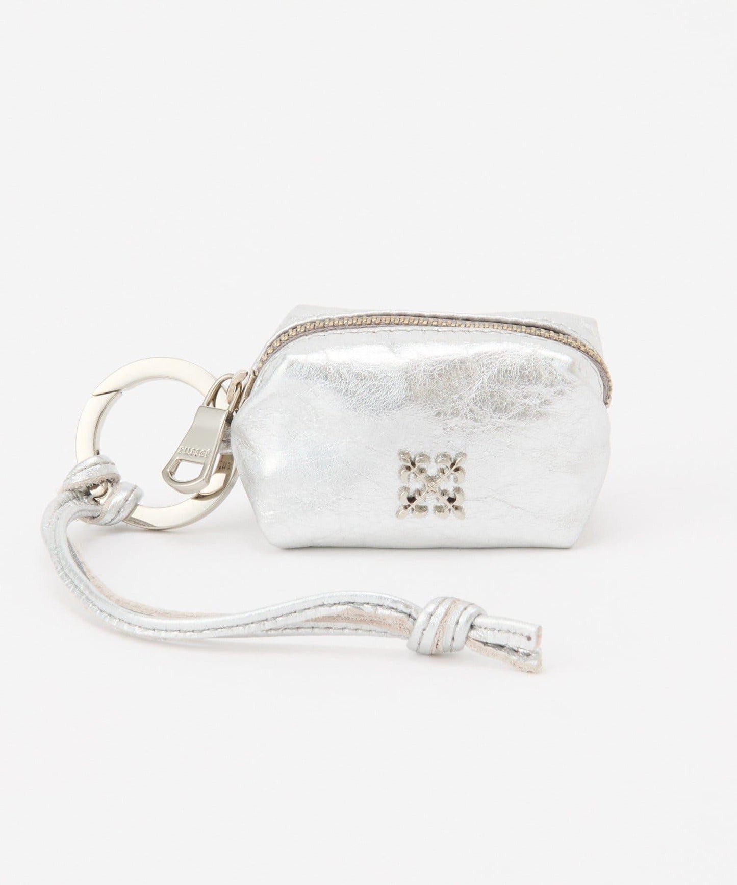 帶卡拉賓的小型皮革掛件袋