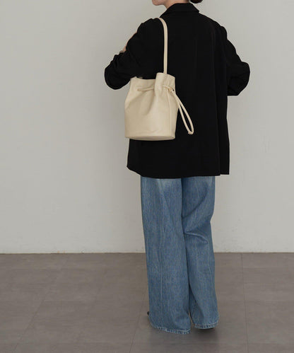 皮革提桶斜挎包