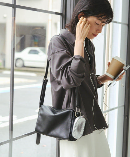 皮革方形肩揹包