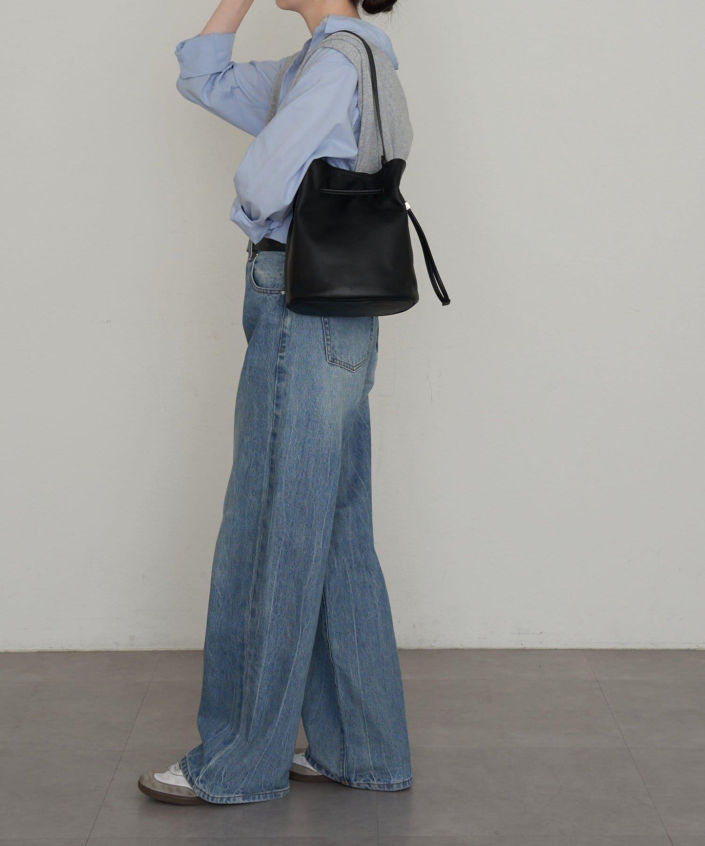 皮革提桶斜挎包