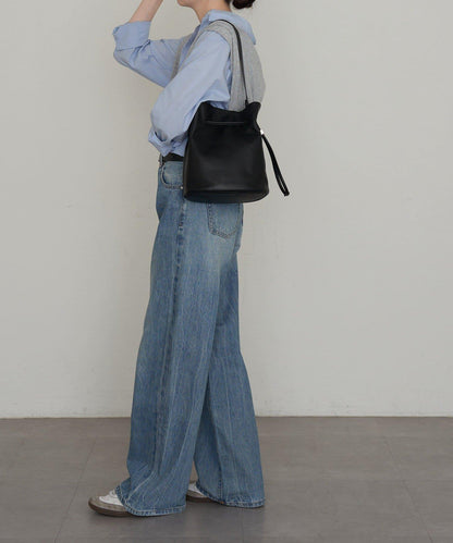 皮革提桶斜挎包