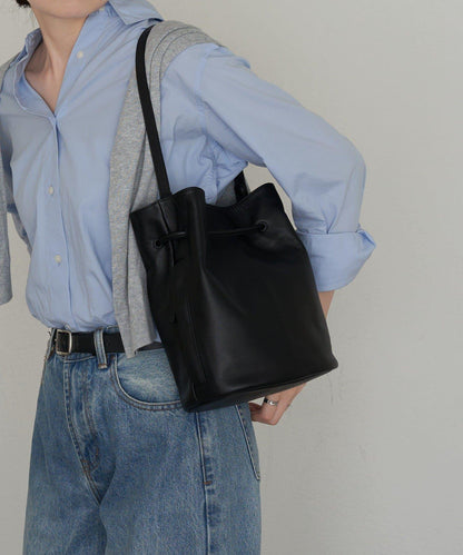 皮革提桶斜挎包