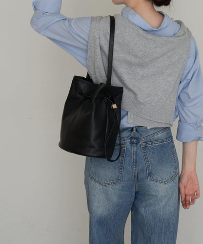 皮革提桶斜挎包