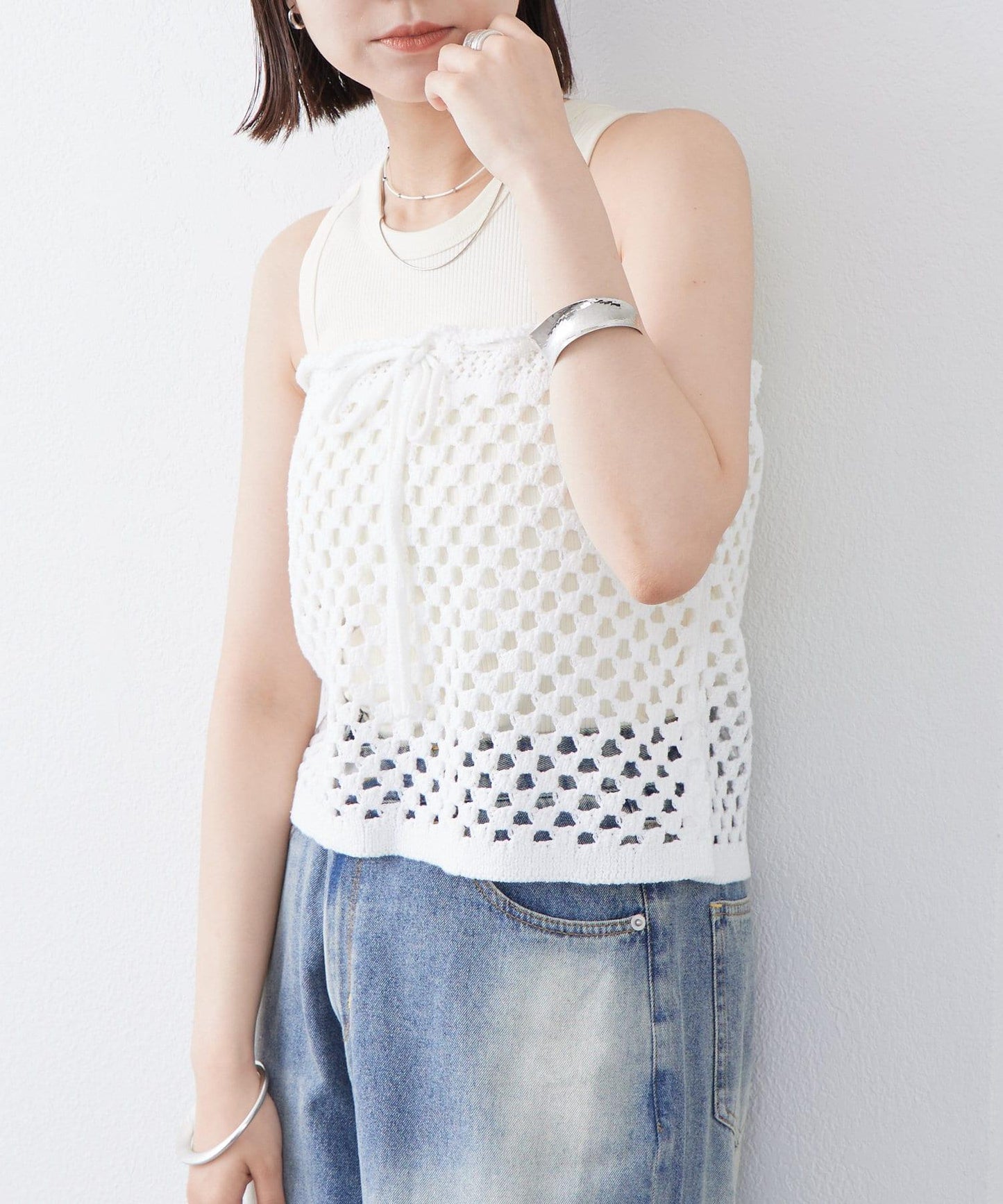 【神秘】方形鉤花迷你裙