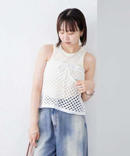 【神秘】方形鉤花迷你裙