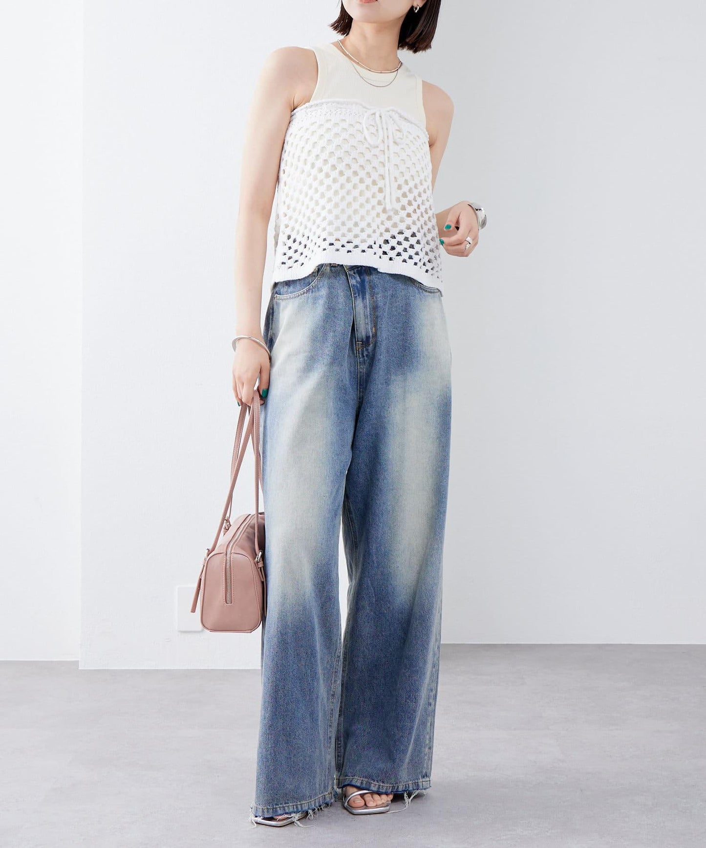 【神秘】方形鉤花迷你裙