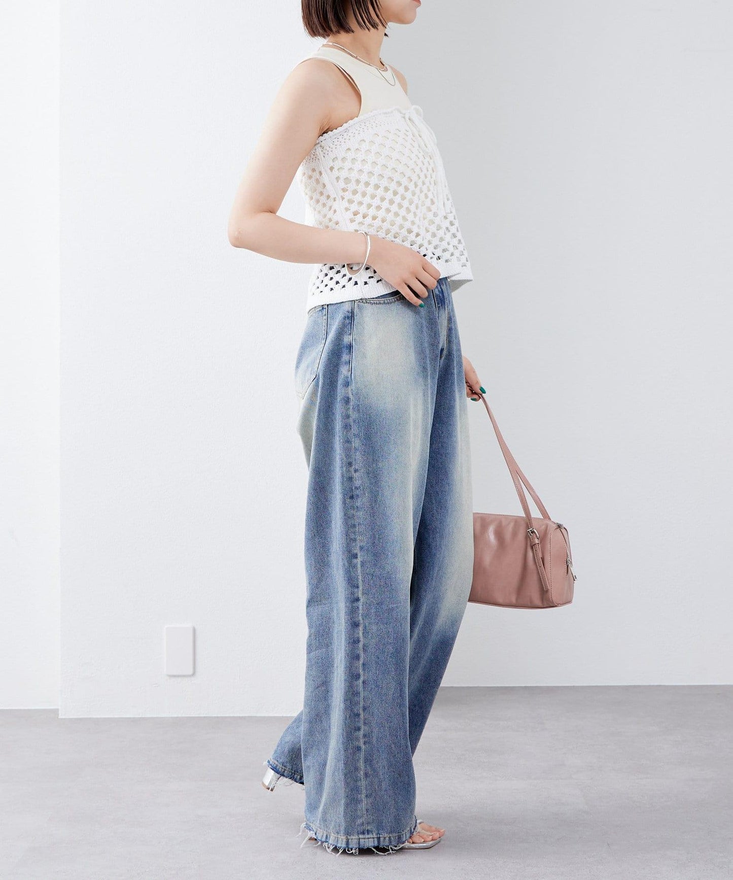 【神秘】方形鉤花迷你裙