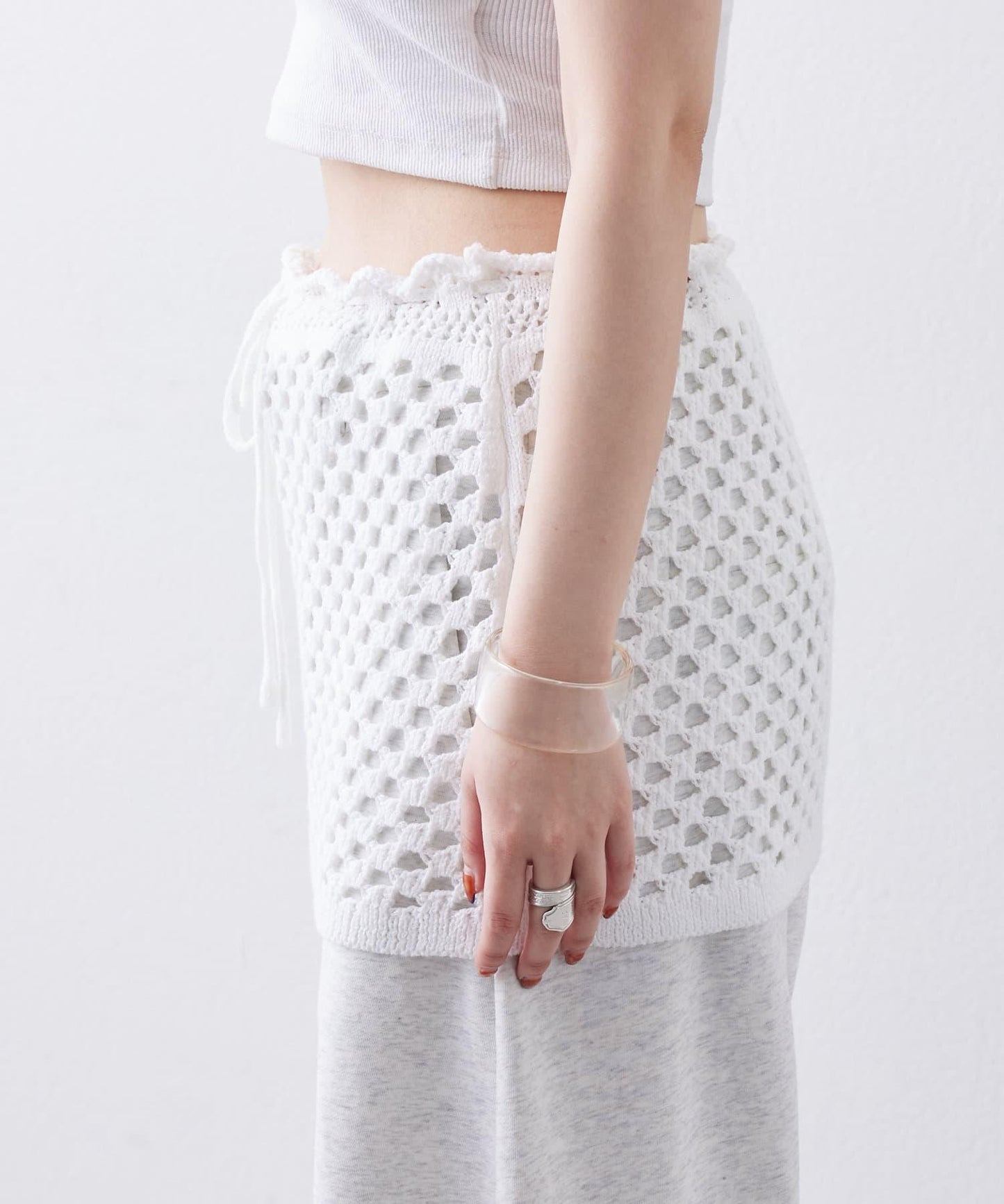 【神秘】方形鉤花迷你裙