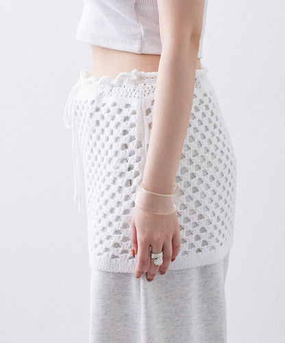 【神秘】方形鉤花迷你裙