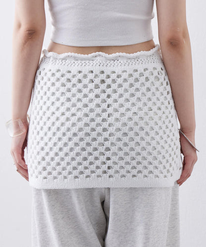 【神秘】方形鉤花迷你裙