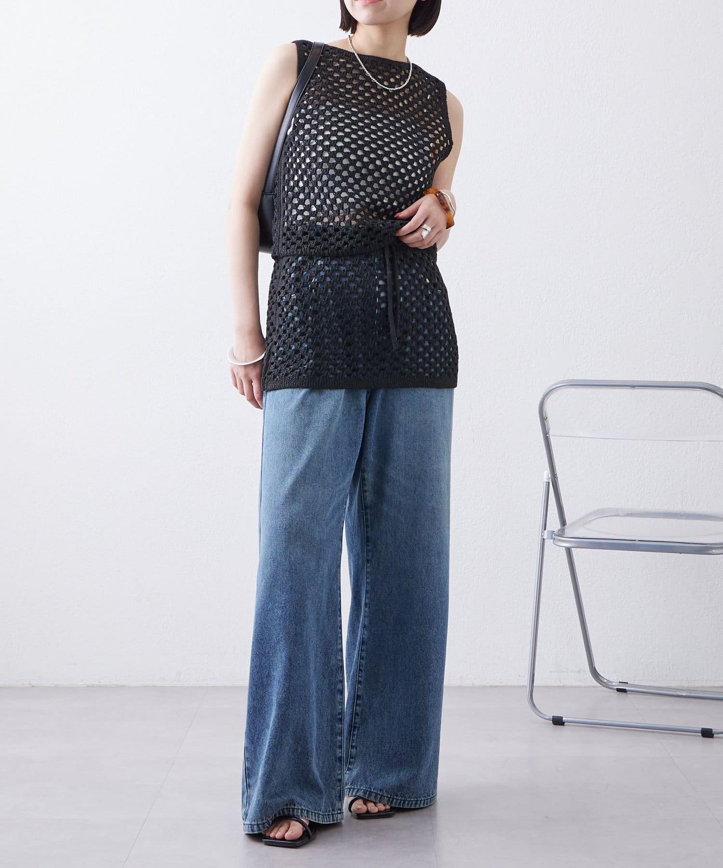 【神秘】方形鉤花迷你裙