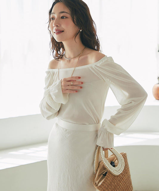 【KAZUMI監修】絨面蕾絲方領T恤