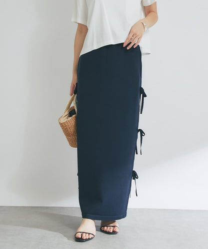 【La boutique BonBon】金銀絲針織蝴蝶結半身裙