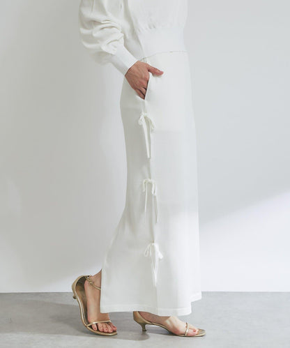 【La boutique BonBon】金銀絲針織蝴蝶結半身裙