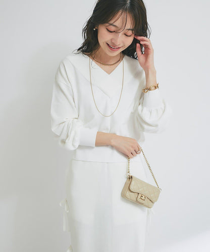 【La boutique BonBon】亮絲針織V領毛衣