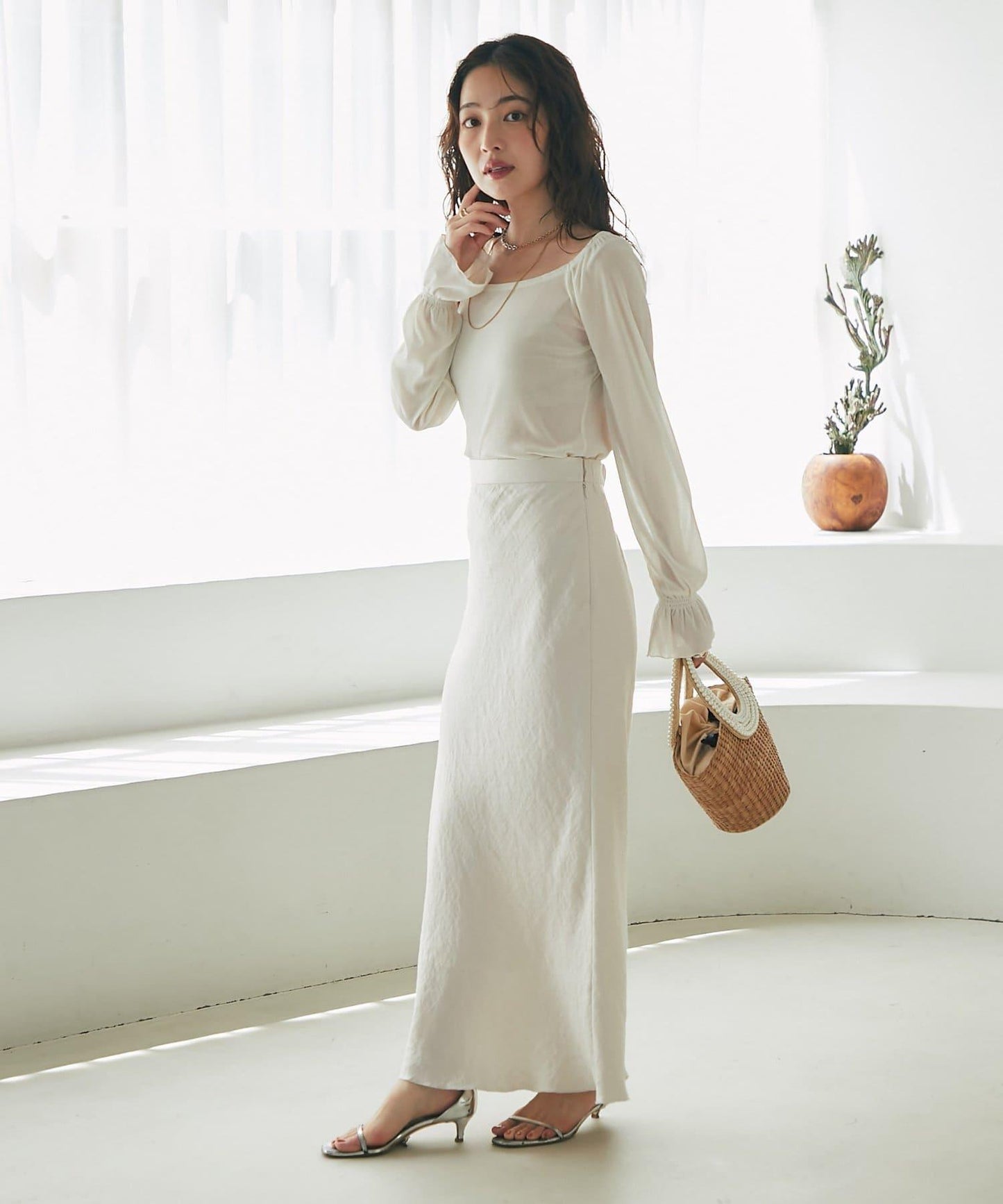 【KAZUMI監修】絨面蕾絲方領T恤