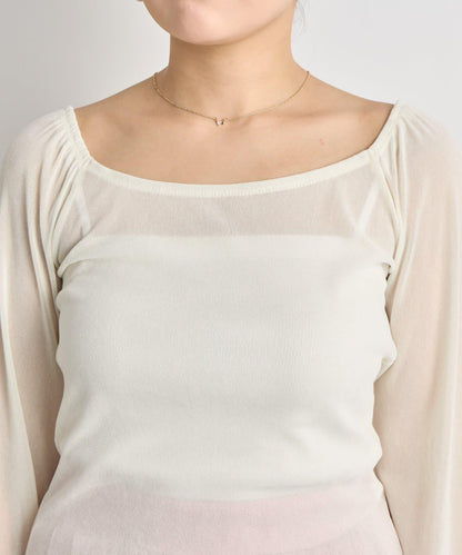 【KAZUMI監修】絨面蕾絲方領T恤