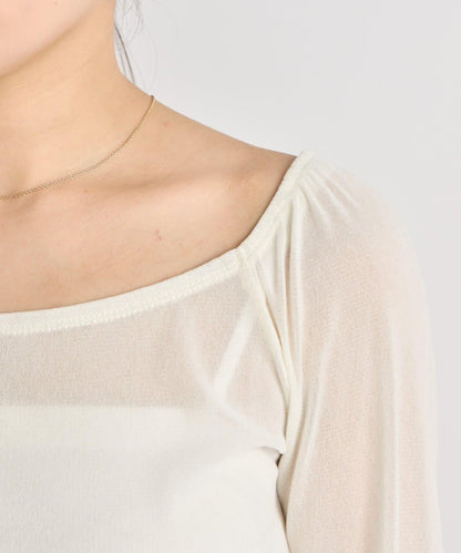 【KAZUMI監修】絨面蕾絲方領T恤