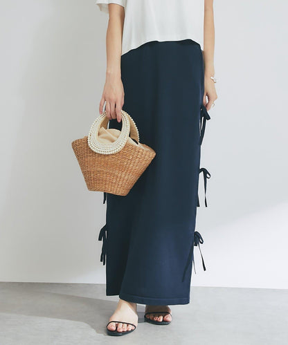 【La boutique BonBon】金銀絲針織蝴蝶結半身裙