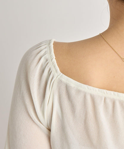 【KAZUMI監修】絨面蕾絲方領T恤