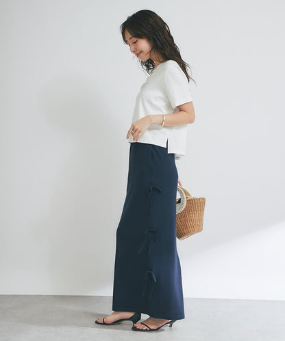 【La boutique BonBon】金銀絲針織蝴蝶結半身裙