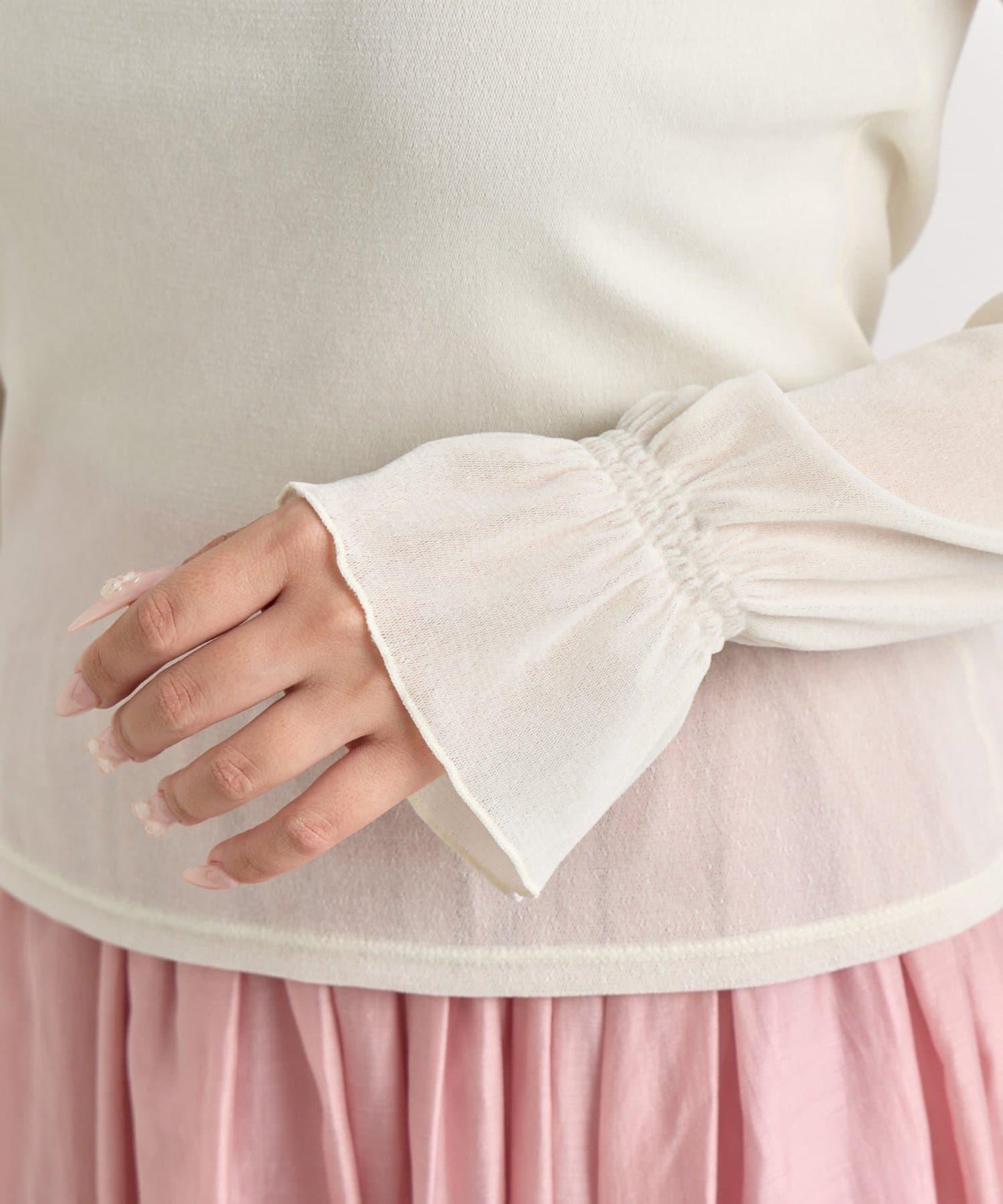 【KAZUMI監修】絨面蕾絲方領T恤