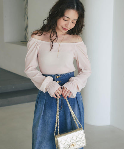 【KAZUMI監修】絨面蕾絲方領T恤