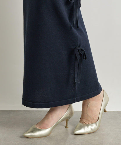 【La boutique BonBon】金銀絲針織蝴蝶結半身裙