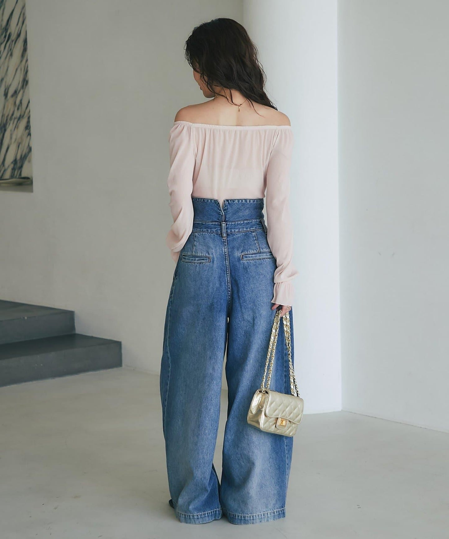 【KAZUMI監修】絨面蕾絲方領T恤