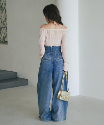 【KAZUMI監修】絨面蕾絲方領T恤