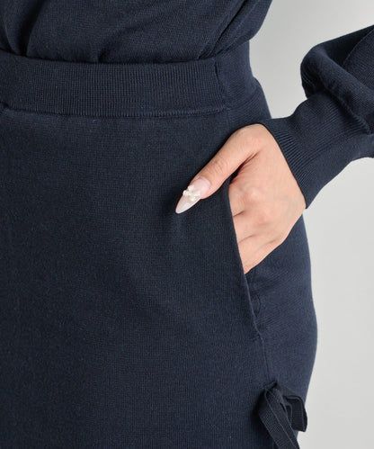 【La boutique BonBon】金銀絲針織蝴蝶結半身裙