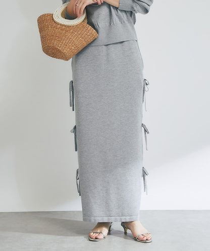 【La boutique BonBon】金銀絲針織蝴蝶結半身裙