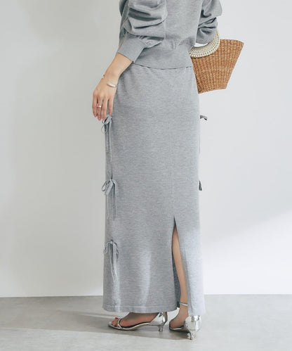 【La boutique BonBon】金銀絲針織蝴蝶結半身裙