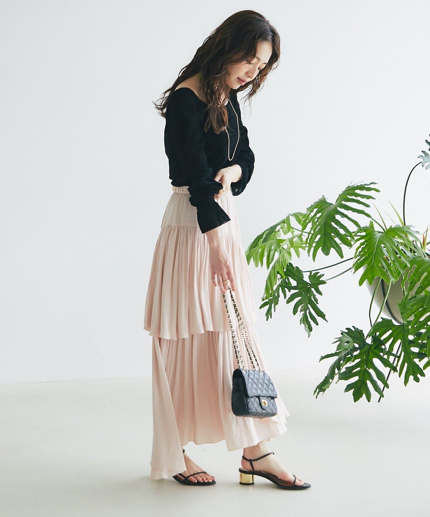 【KAZUMI監修】絨面蕾絲方領T恤