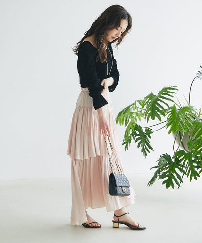 【KAZUMI監修】絨面蕾絲方領T恤