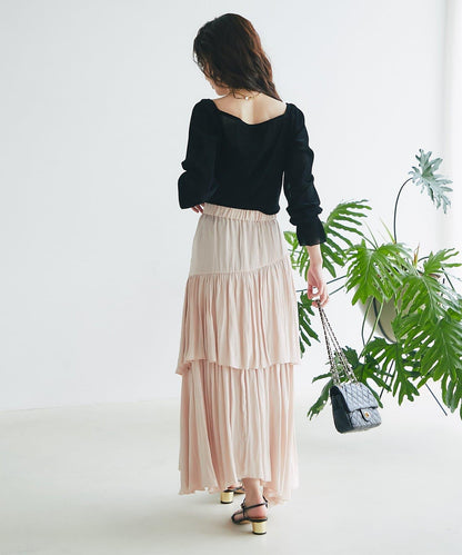 【KAZUMI監修】絨面蕾絲方領T恤