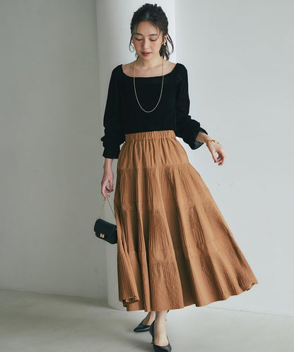 【KAZUMI監修】絨面蕾絲方領T恤