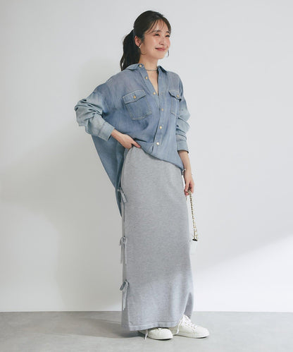 【La boutique BonBon】金銀絲針織蝴蝶結半身裙