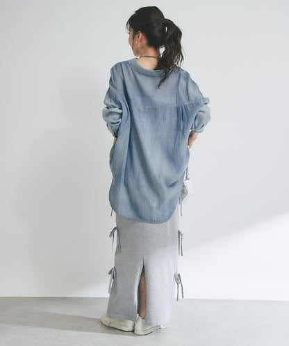 【La boutique BonBon】金銀絲針織蝴蝶結半身裙