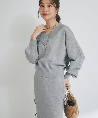 【La boutique BonBon】亮絲針織V領毛衣